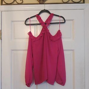 Pink Cold Shoulder Blouse